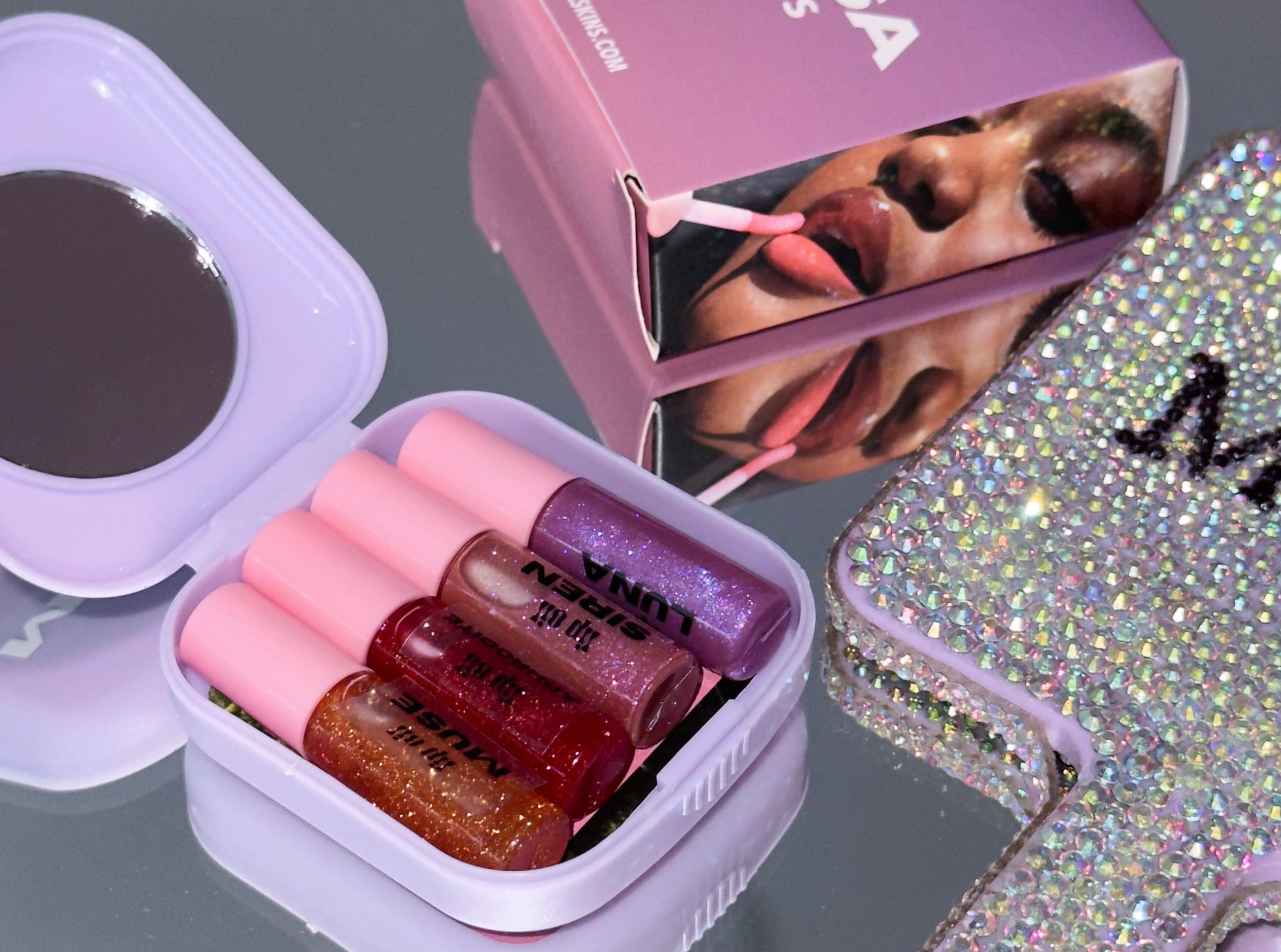 pocket sized shiny lip oils, full size impact