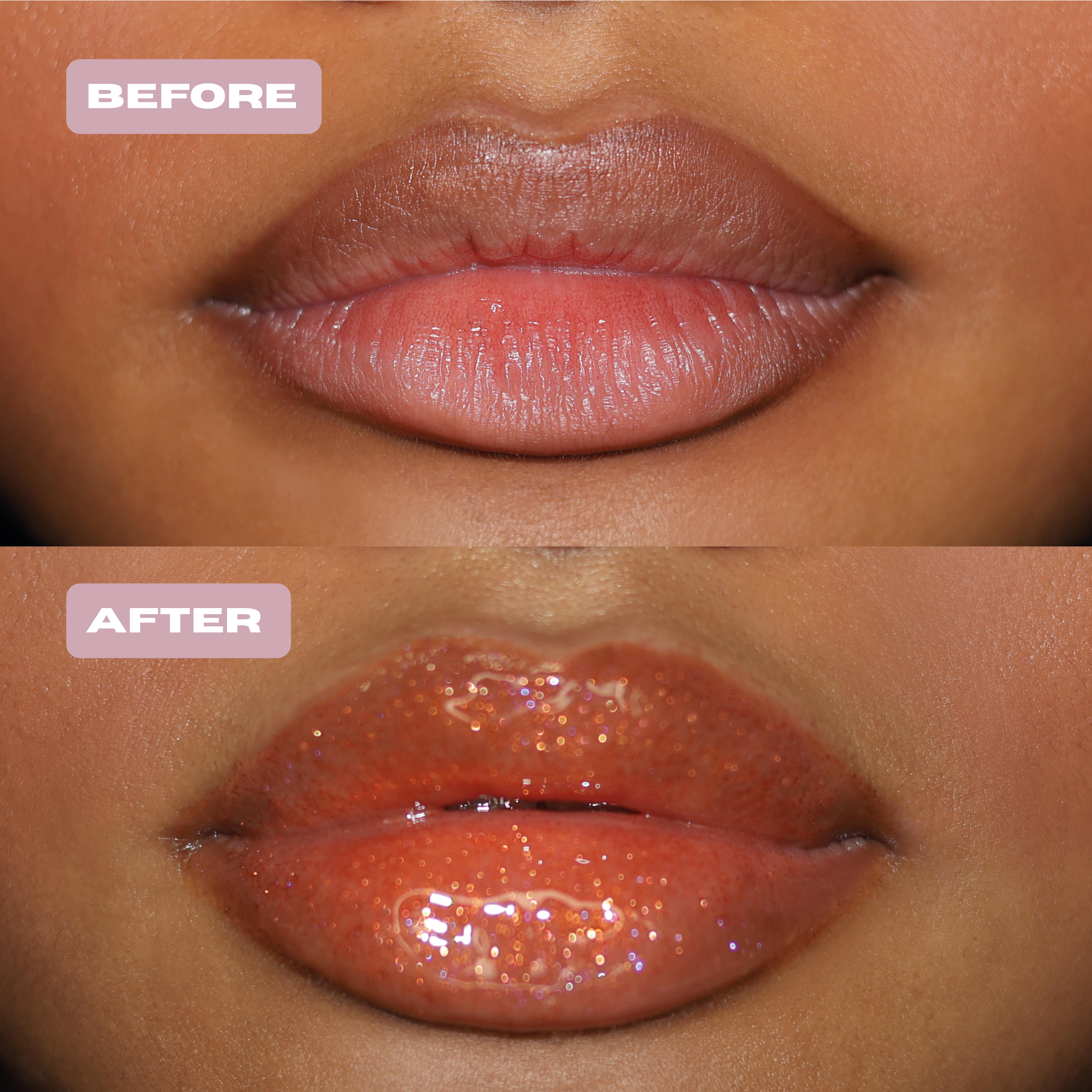 before and after lip oil barbecue