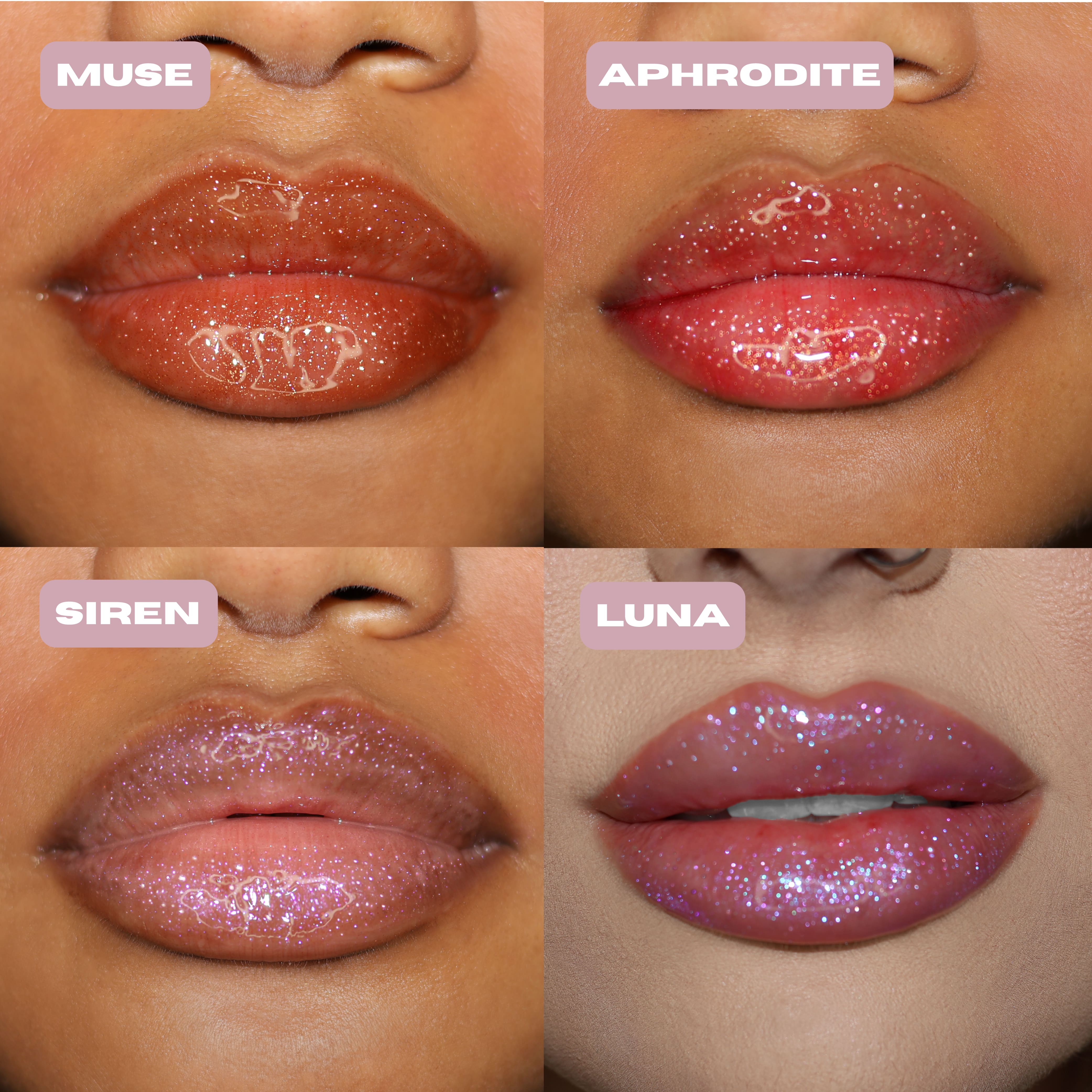 mini glitter lip oils case