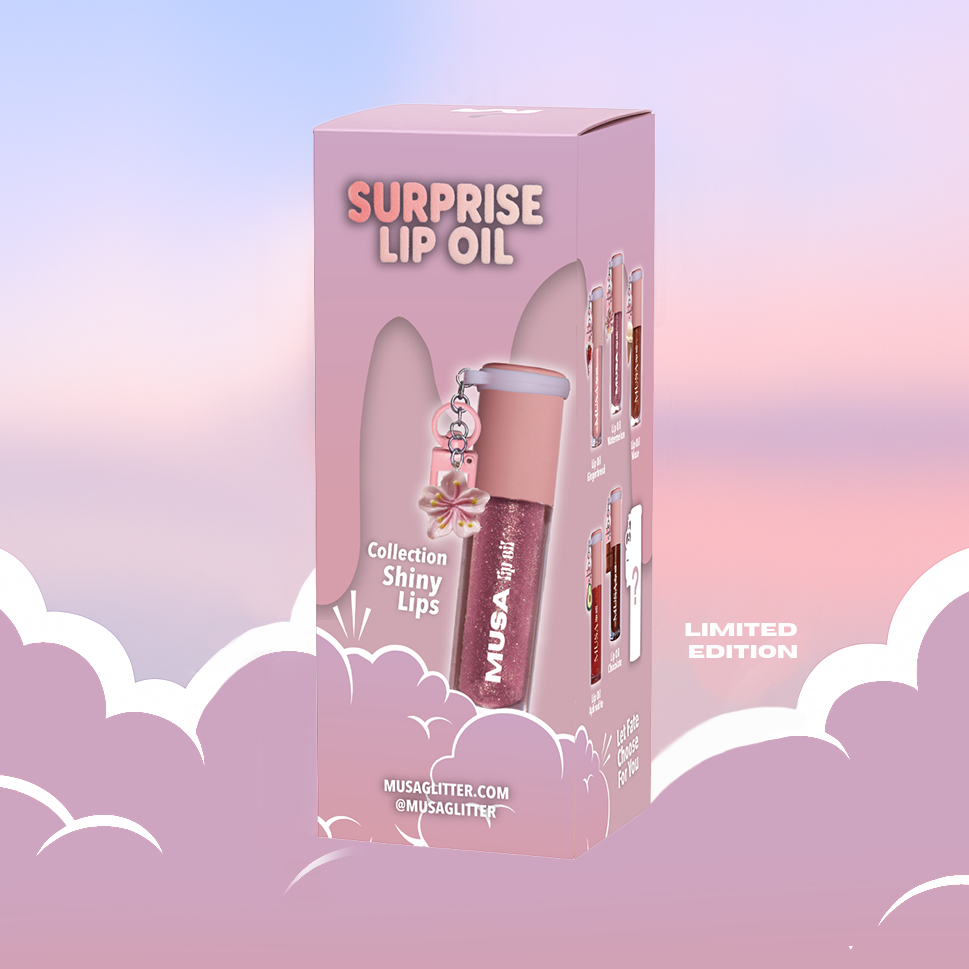surprise glitter lip oils box
