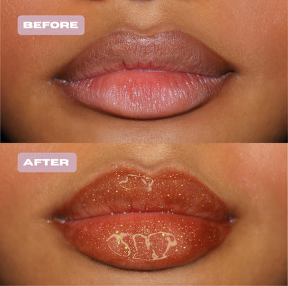 glitter lip oil dubai chocolate