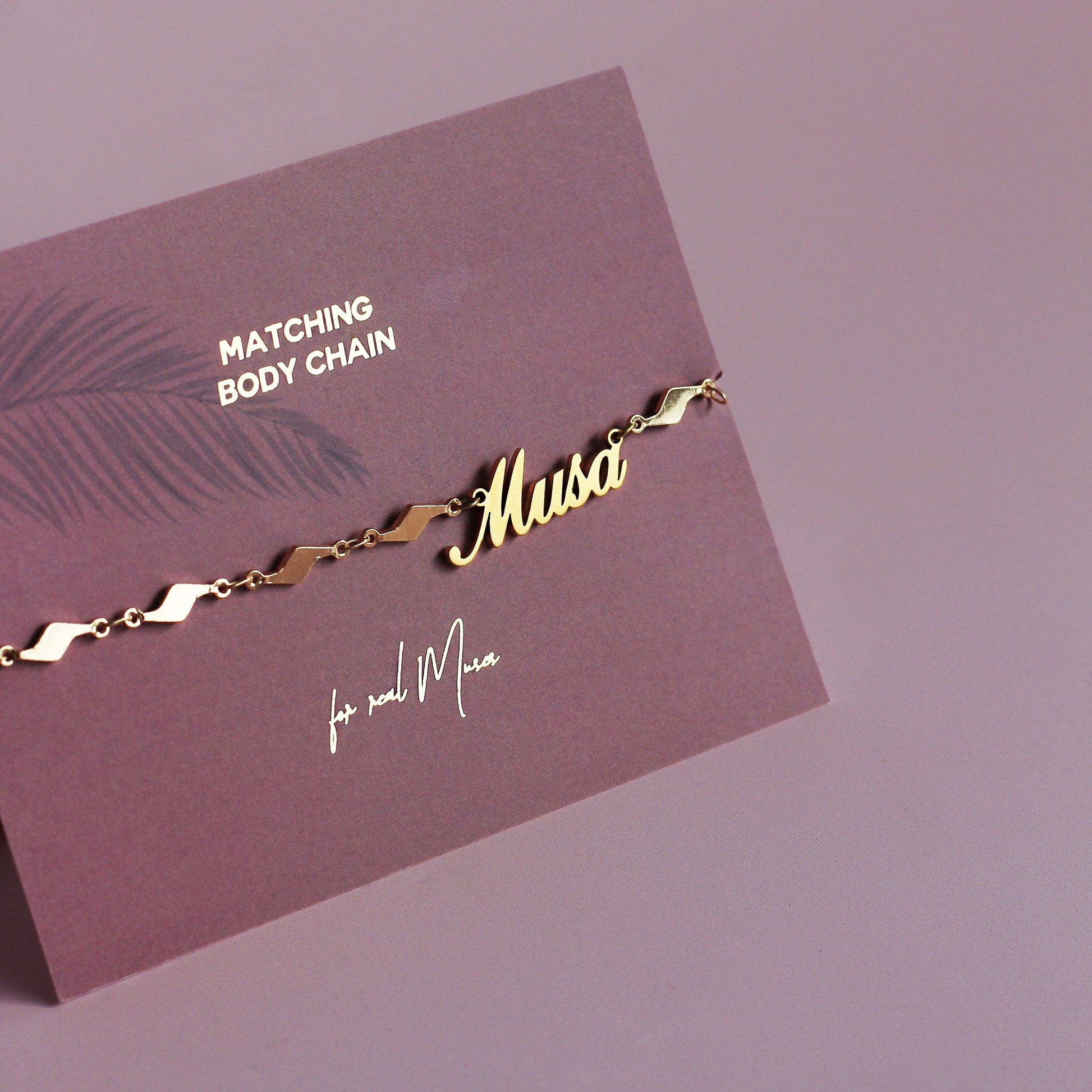 A aesthetic gold body chain, inspired by musa glitter, made of stainless steel.